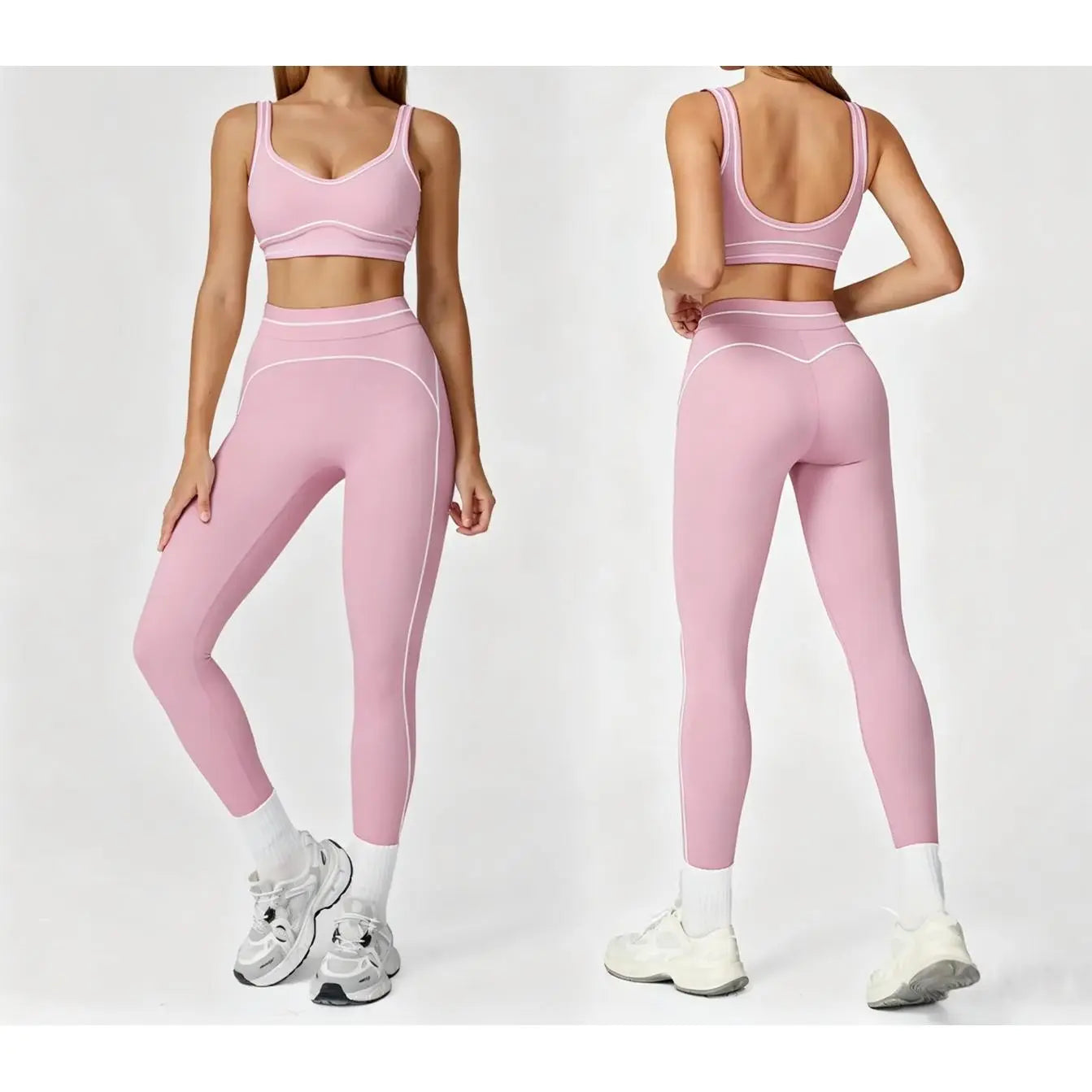 Women'S Two-Piece Sports Suit, Comfortable Activewear, Suitable for Fitness and Gym, Everyday Sportswear, Summer Sportswear, Yoga Pants, Sporty Casual Seamless Design Gym Yoga Outfits Gym Training Outfit