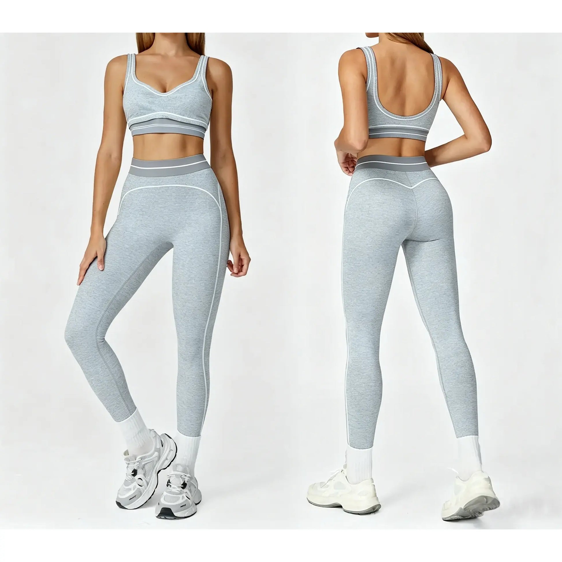 Women'S Two-Piece Sports Suit, Comfortable Activewear, Suitable for Fitness and Gym, Everyday Sportswear, Summer Sportswear, Yoga Pants, Sporty Casual Seamless Design Gym Yoga Outfits Gym Training Outfit
