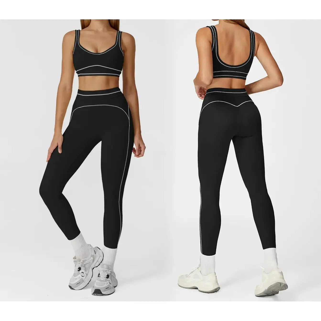 Women'S Two-Piece Sports Suit, Comfortable Activewear, Suitable for Fitness and Gym, Everyday Sportswear, Summer Sportswear, Yoga Pants, Sporty Casual Seamless Design Gym Yoga Outfits Gym Training Outfit