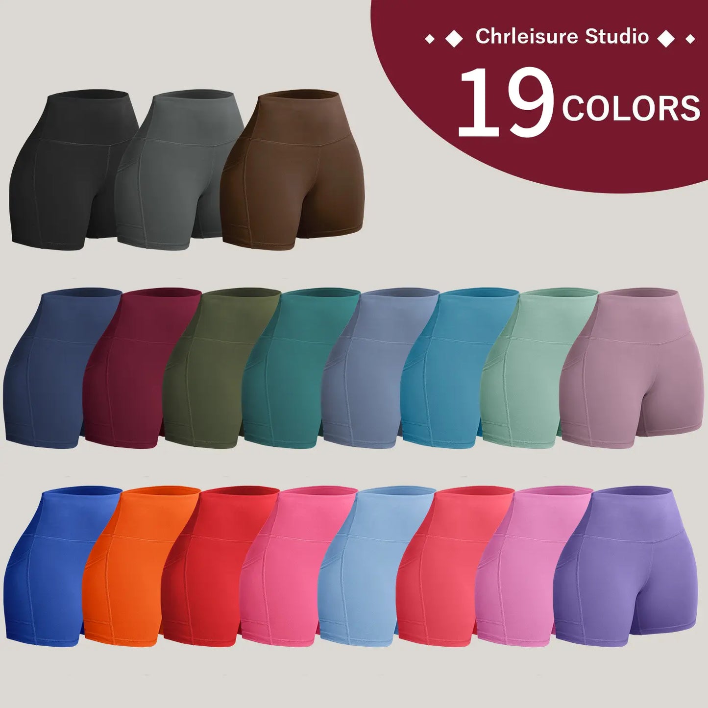 6/8 PACKS High Waisted Biker Shorts for Women with Pockets Tummy Control Fitness Athletic Workout Running Yoga Gym Shorts