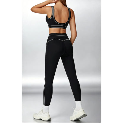 Women'S Two-Piece Sports Suit, Comfortable Activewear, Suitable for Fitness and Gym, Everyday Sportswear, Summer Sportswear, Yoga Pants, Sporty Casual Seamless Design Gym Yoga Outfits Gym Training Outfit