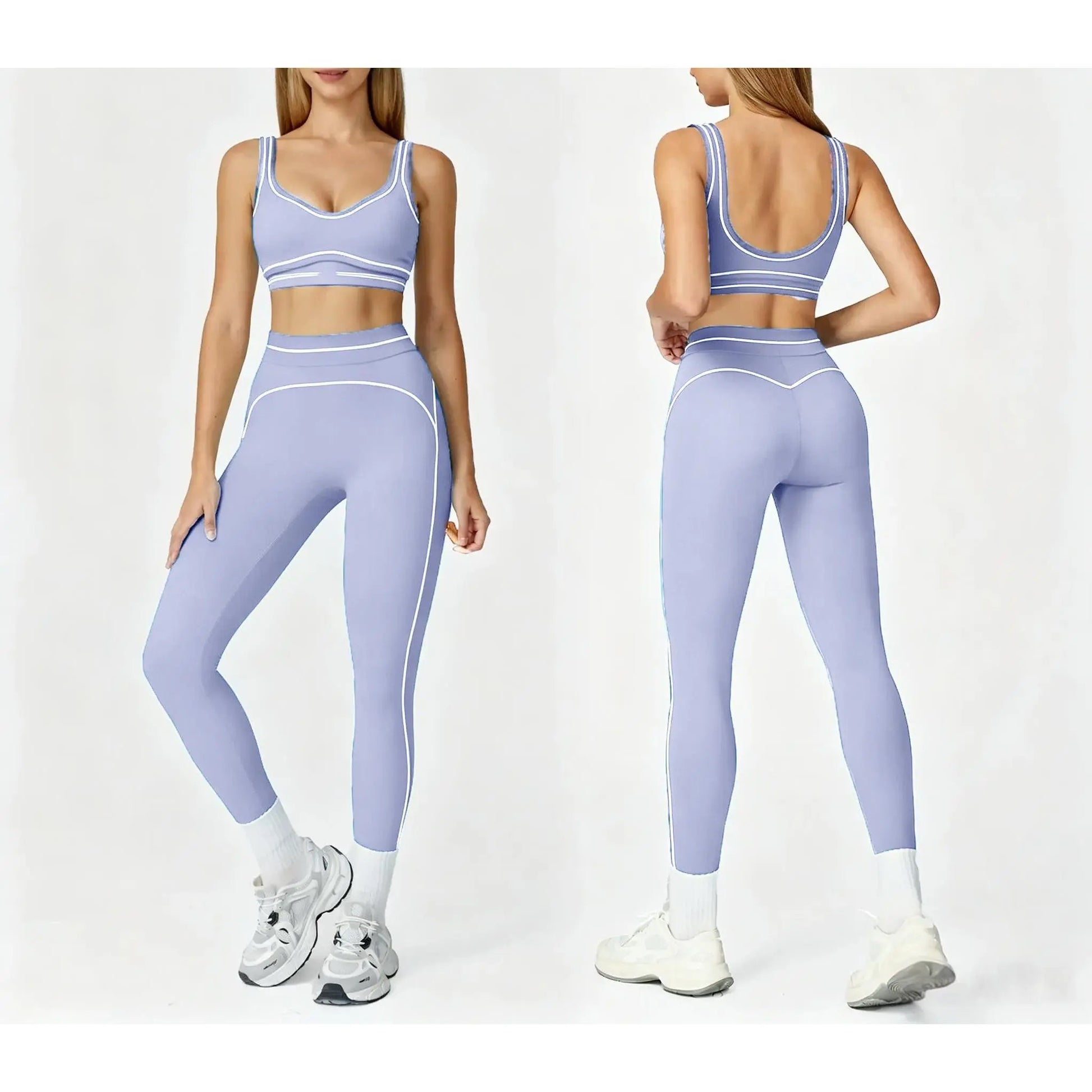 Women'S Two-Piece Sports Suit, Comfortable Activewear, Suitable for Fitness and Gym, Everyday Sportswear, Summer Sportswear, Yoga Pants, Sporty Casual Seamless Design Gym Yoga Outfits Gym Training Outfit